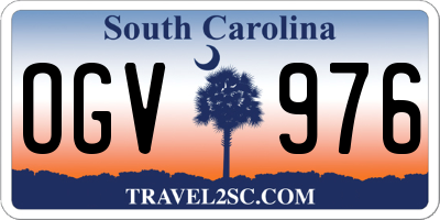 SC license plate OGV976