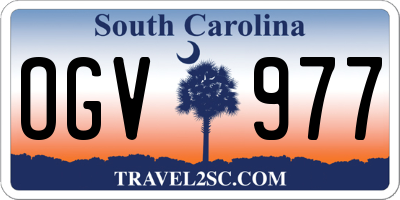 SC license plate OGV977