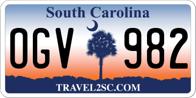 SC license plate OGV982