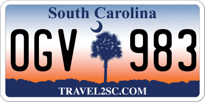 SC license plate OGV983