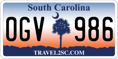SC license plate OGV986