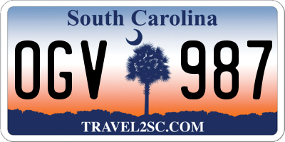 SC license plate OGV987