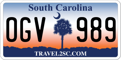 SC license plate OGV989
