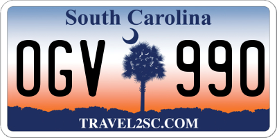 SC license plate OGV990