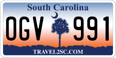 SC license plate OGV991
