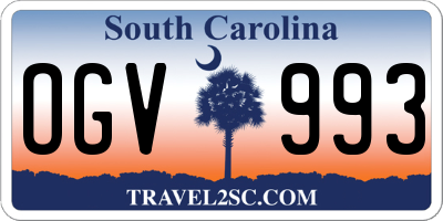 SC license plate OGV993