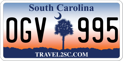 SC license plate OGV995