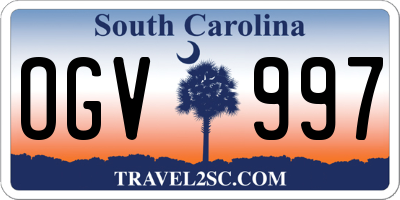 SC license plate OGV997