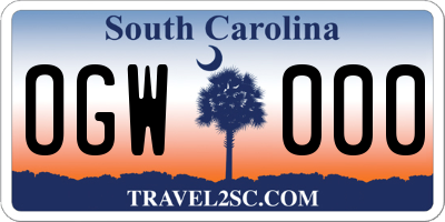 SC license plate OGW000