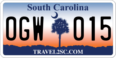 SC license plate OGW015