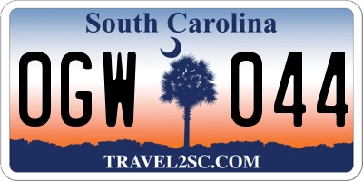 SC license plate OGW044