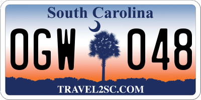 SC license plate OGW048