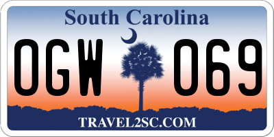 SC license plate OGW069