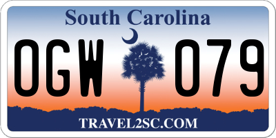 SC license plate OGW079