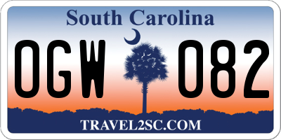SC license plate OGW082
