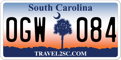 SC license plate OGW084