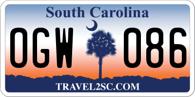 SC license plate OGW086