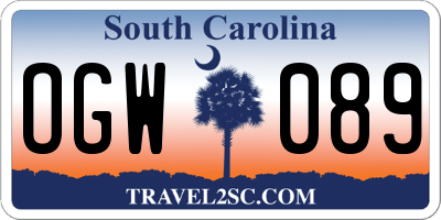 SC license plate OGW089