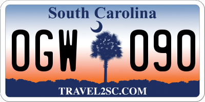 SC license plate OGW090