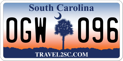 SC license plate OGW096