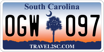 SC license plate OGW097