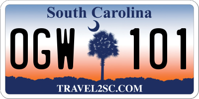 SC license plate OGW101