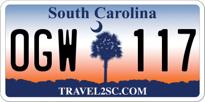 SC license plate OGW117