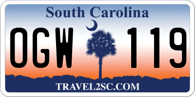 SC license plate OGW119