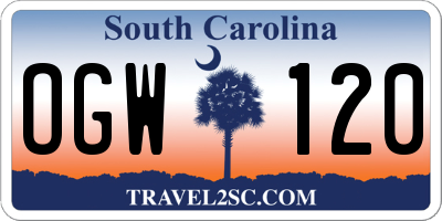 SC license plate OGW120
