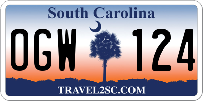 SC license plate OGW124