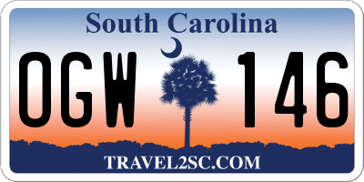 SC license plate OGW146