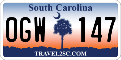 SC license plate OGW147