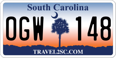 SC license plate OGW148