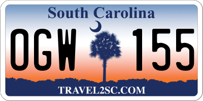 SC license plate OGW155