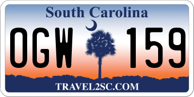 SC license plate OGW159