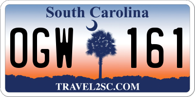 SC license plate OGW161
