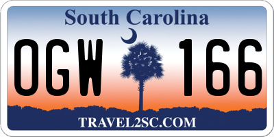 SC license plate OGW166