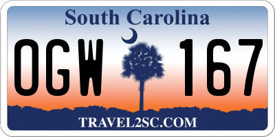 SC license plate OGW167