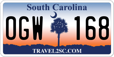 SC license plate OGW168