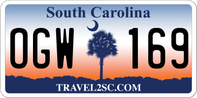 SC license plate OGW169