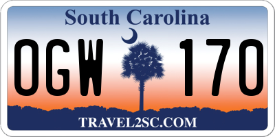 SC license plate OGW170