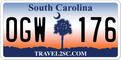 SC license plate OGW176