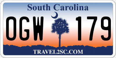 SC license plate OGW179
