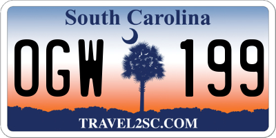 SC license plate OGW199