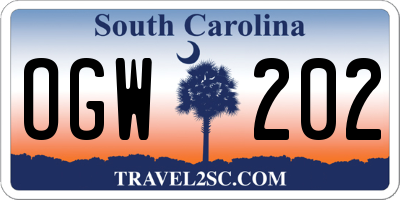 SC license plate OGW202