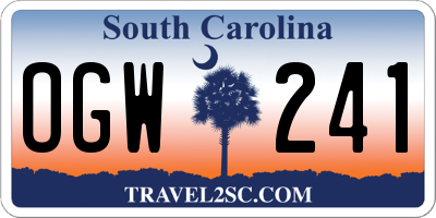 SC license plate OGW241