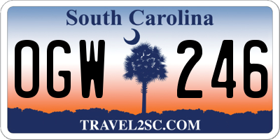 SC license plate OGW246