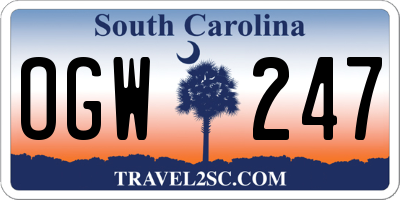 SC license plate OGW247
