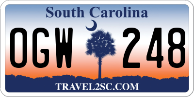 SC license plate OGW248