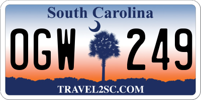 SC license plate OGW249
